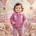 Baby Girl Winter Fleece Suit – Pink2