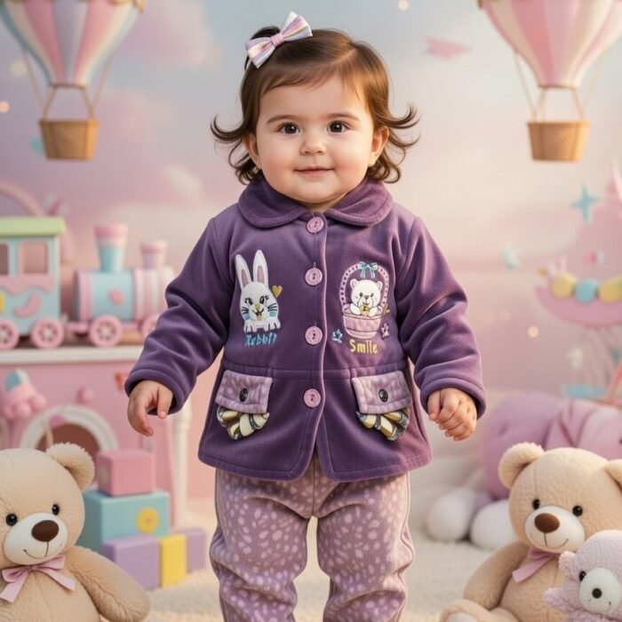Baby Girl Winter Fleece Suit –Purple