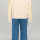 Butterfly Graphic Off-White Sweatshirt & Flared Denim Jeans Set - Back