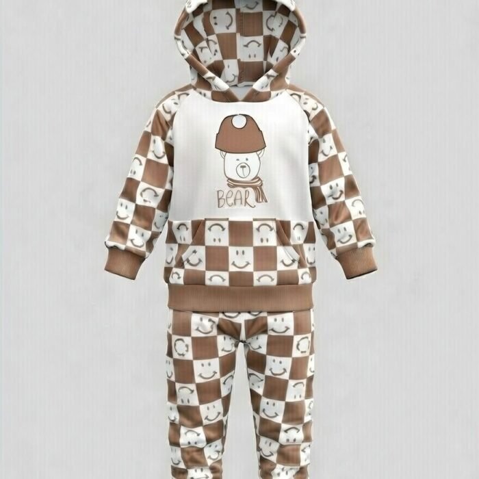 Baby Bear Hooded Fleece Suit – Brown