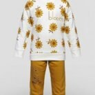 Bloom Floral Two-Piece Winter Suit for Girls - Mustard - Baby Lane