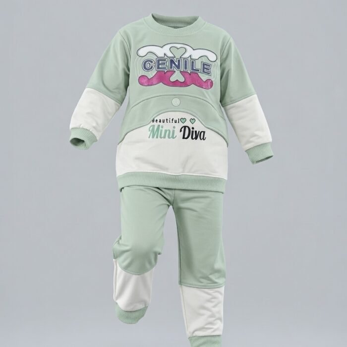 CENILE Mini Diva Two-Piece Girls Winter Suit- MintGreen