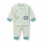 Baby Boys & Girls 2 Piece Mint Green Pajama Set – Cute Cartoon Print Toddler Night Suit – Kids Eid Outfit & Comfortable Baby Clothing Set