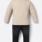 Boys San Francisco Eid Outfit – Peach Sweatshirt & Denim Pants Two-Piece Set - Back