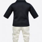 Kids Boys Eid Outfit 2 Piece Set – Navy Blue Polo Shirt & Cream Cargo Pants Stylish Toddler Festive Wear - Back