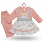 Kids Eid Outfit – Toddler Boys & Girls 2 Piece Festive Clothing Set Bunny Cloud Design-Baby Pink-2