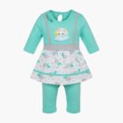 Kids Eid Outfit – Toddler Boys & Girls 2 Piece Festive Clothing Set Bunny Cloud Design-Turquoise