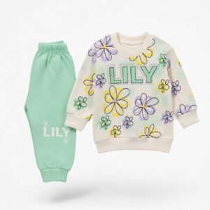 Kids Eid Outfit – Toddler Girls 2 Piece Festive Clothing Set | LILY Floral Design