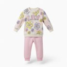 Kids Eid Outfit – Toddler Girls 2 Piece Festive Clothing Set LILY Floral Design-Pink