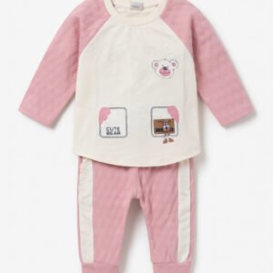 Baby Cute Bear 2-Piece Cotton Outfit Set – Soft Long Sleeve Shirt & Pants for Boys & Girls