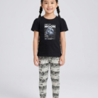 Kids Girls 2 Piece Summer Outfit – Moon Graphic - Black
