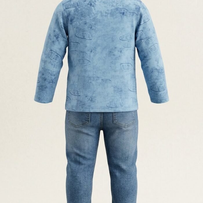 kids-boys-burtons-winter-2-piece-outfit-sweatshirt-denim-pants-blue-back
